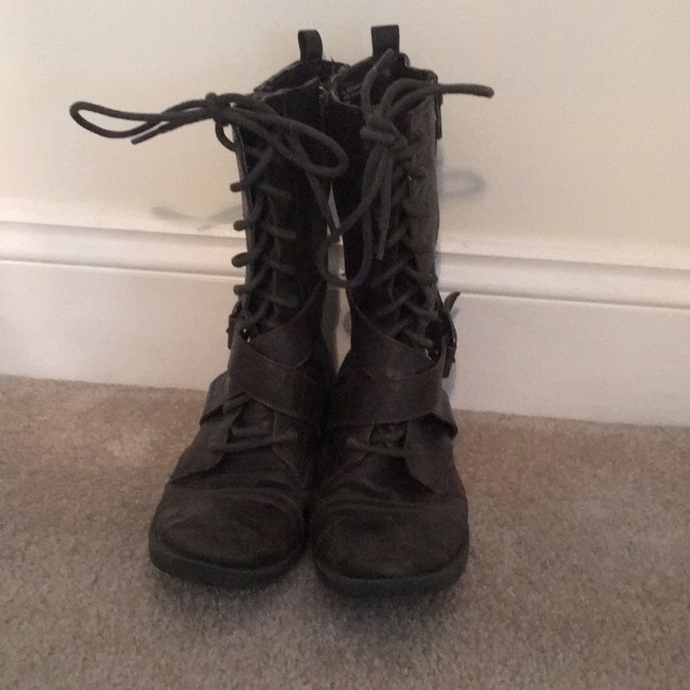 Dark brown combat boots